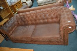Two Seat Chesterfield Sofa in Synthetic Leather