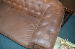 Two Seat Chesterfield Sofa in Synthetic Leather