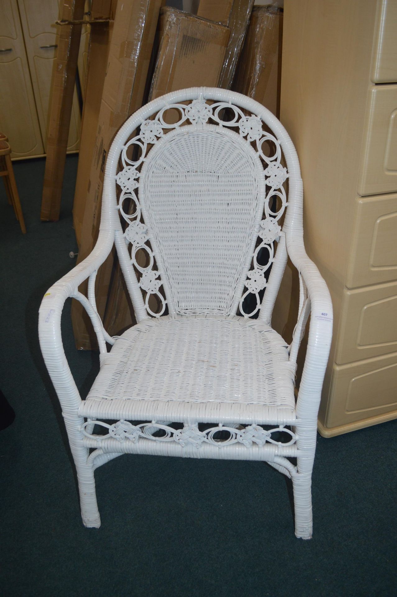 White Painted Rattan Conservatory Chair