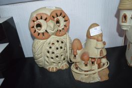 Two 1970's Shelf Pottery Lamps