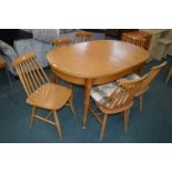 Vintage Style Extending Oval Dining Table with Six