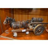 Model Dray Horse and Cart