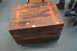 Large Vintage Pine Box Containing Photographic Equ