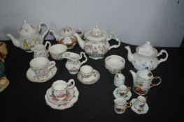 Miniature Pottery Tea Sets by Royal Doulton etc.