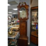 Antique Mahogany & Walnut Long Case Clock with Painted Dial by J.N.O Lampard Zeals