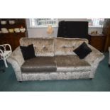 DFS Double Sofa Bed with Grey Plush Upholstery