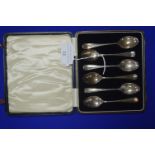 Cased Set of Six Silver Teaspoons Hallmarked Birmingham 1930 ~17g total