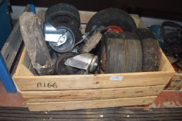 Crate of Assorted Wheels and Castors