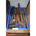 Quantity of Hammers, Mallets, etc. (tray not inclu