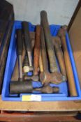 Quantity of Hammers, Mallets, etc. (tray not inclu
