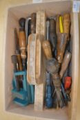 Quantity of Mixed Tools Including Clamps, Chisels,