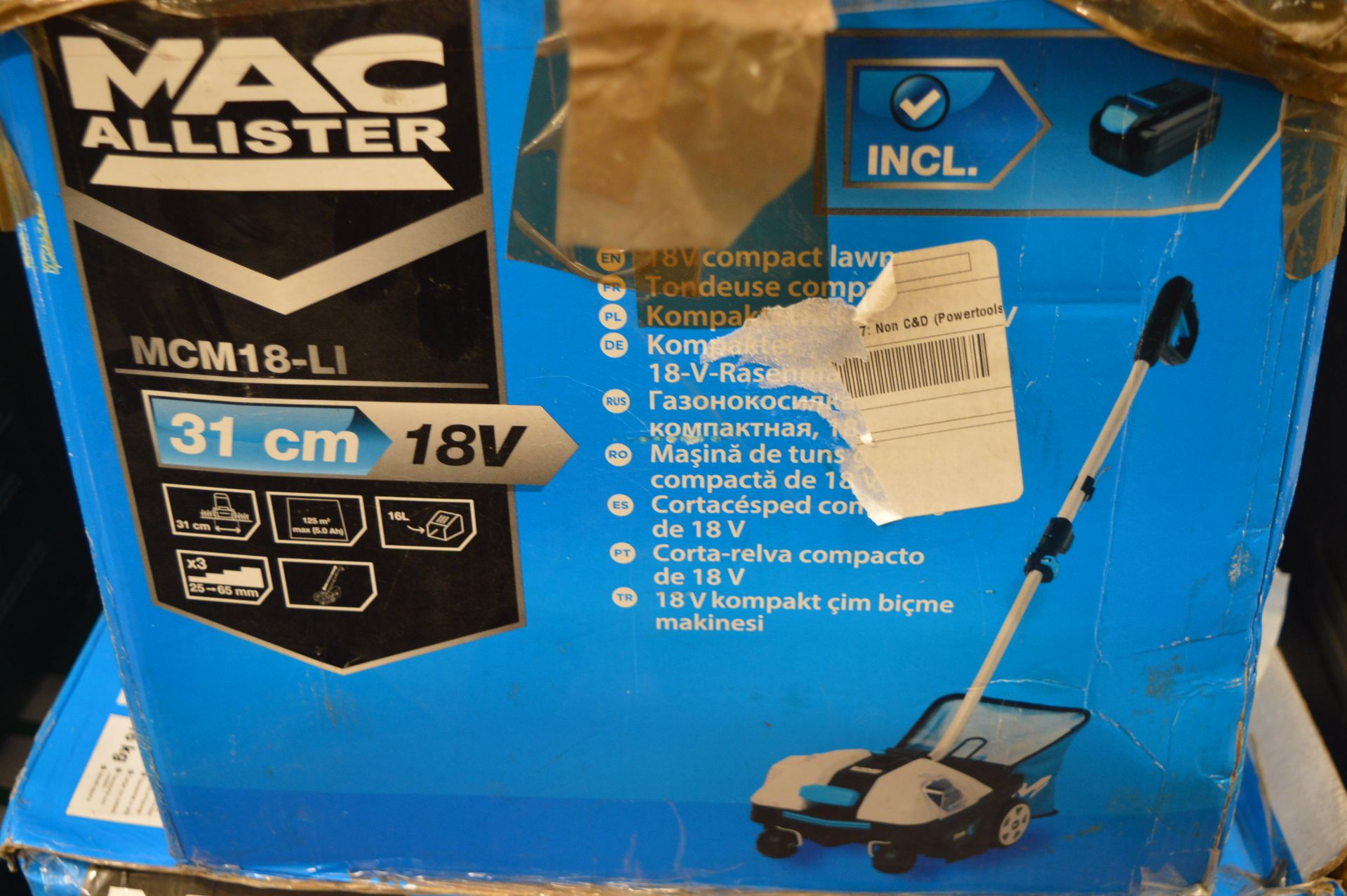 *Mac Allister 31cm Compact Lawnmower, and a 40cm T