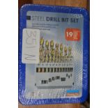 19pc Steel Drill Bit Set