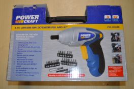 Power Craft 3.6v Li-Ion Screwdriver Kit