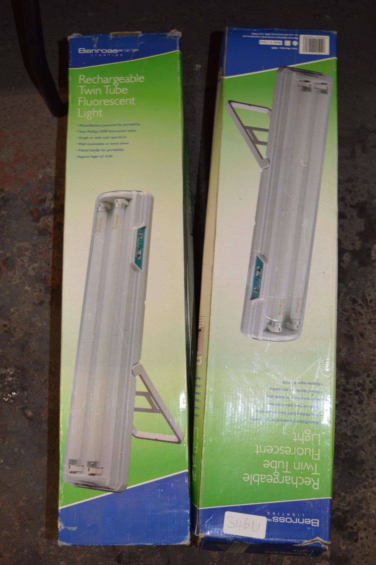 Four Benross Recharagble Twin Tube Fluorescent Lig