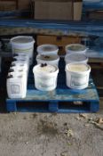 Seven Tubs of Resin Bound Pro Part A and Five Tubs