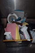 *Basket of Assorted Cleaning Items, Electric Heater, etc.