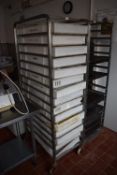 *Invicta Stainless Steel Baker’s Rack Containing 15 Baker’s Trays