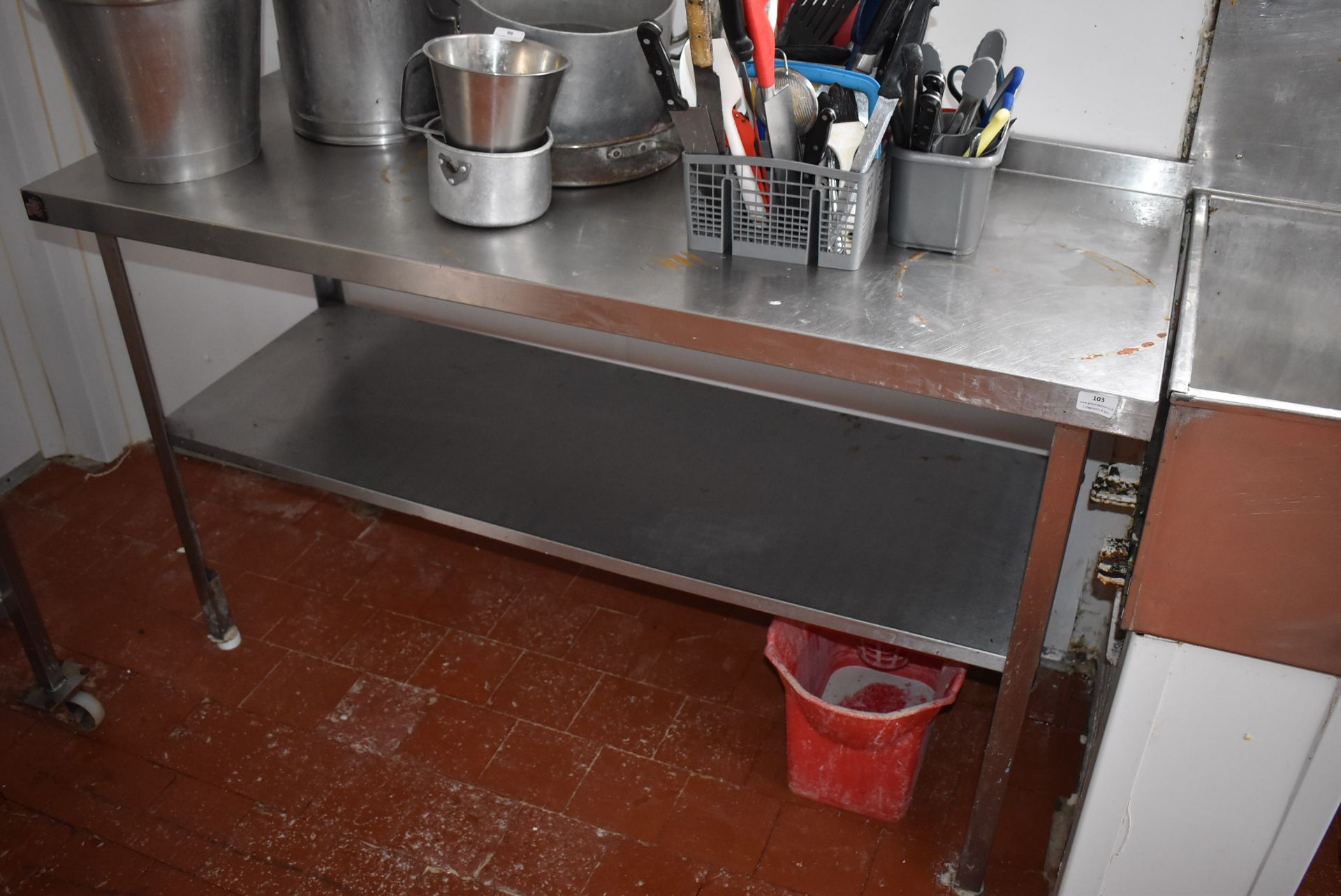 *Parry Stainless Steel Preparation Table with Undershelf and Upstand to Rear 150x60cm