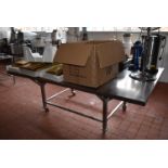 *Large Stainless Steel Island Preparation Table on Wheels 150x240cm