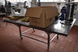 *Large Stainless Steel Island Preparation Table on Wheels 150x240cm