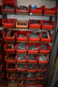 *Thirty Lin Bins Containing Assorted Galvanised Bolts, Fixings, Washers, Oxyacetylene Gauges, Tech