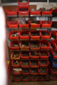 *Thirty Lin Bins on Wall Rack Containing Assorted Stainless Steel Fixings, Tube Fixings, Anchor