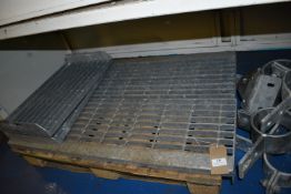*Pallet of Four Galvanised Treads 2x 3ft wide, 2x 20.5” wide, etc.