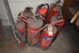 *Seven Assorted Fire Extinguisher Vessels