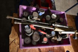 *Box of Assorted Oxyacetylene and Propane Gauges, and Two Cutting Torches