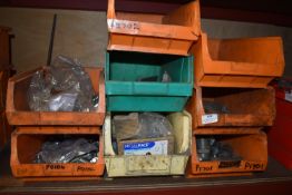 *Eight Storage Boxes Containing Lifting Eyes, Anchor Bolts, Nuts, Bolts, etc.