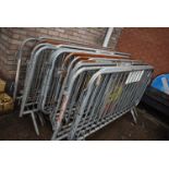 *Nineteen Interlocking Galvanised Steel Safety Barriers, plus Traffic Cones, and Road Signs