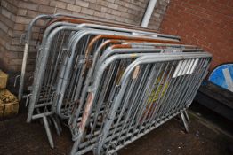 *Nineteen Interlocking Galvanised Steel Safety Barriers, plus Traffic Cones, and Road Signs