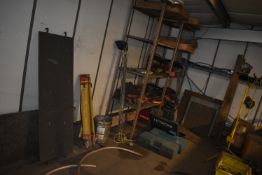 *Contents of Mezzanine Floor Area to Include Wrought Iron Fittings, PPE, Scaffold Planks, Theodolite