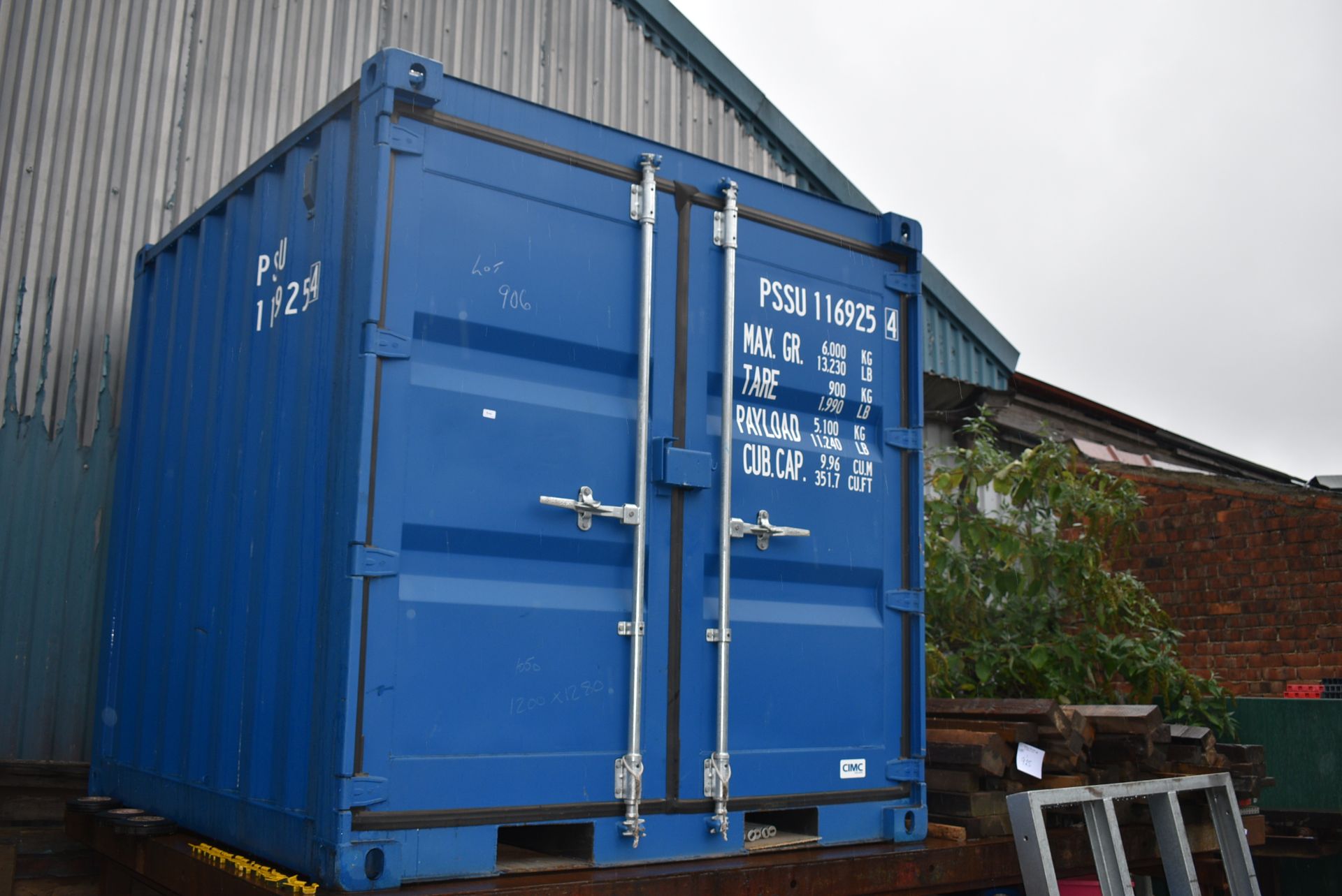 *8ft x 7ft 9.96m³ Steel Container with ISO Locks Serial No. PSSU1169254 (contents not included) - Image 3 of 4