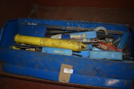 *Blue Toolbox Containing Assorted Drill Bits etc.