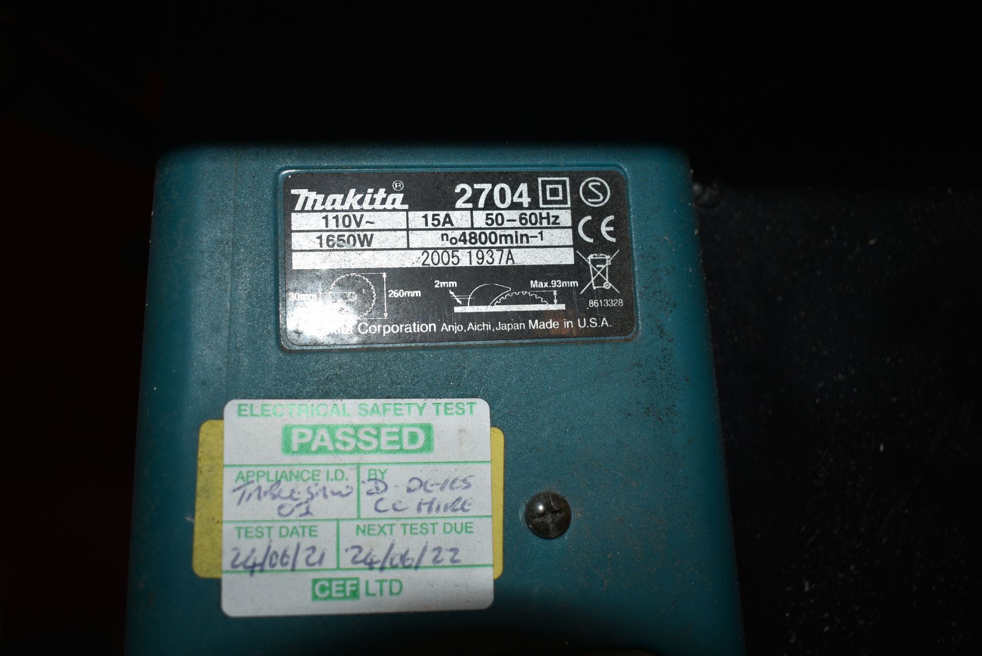 *Makita 2704 110v Table Saw with Stand - Image 3 of 3