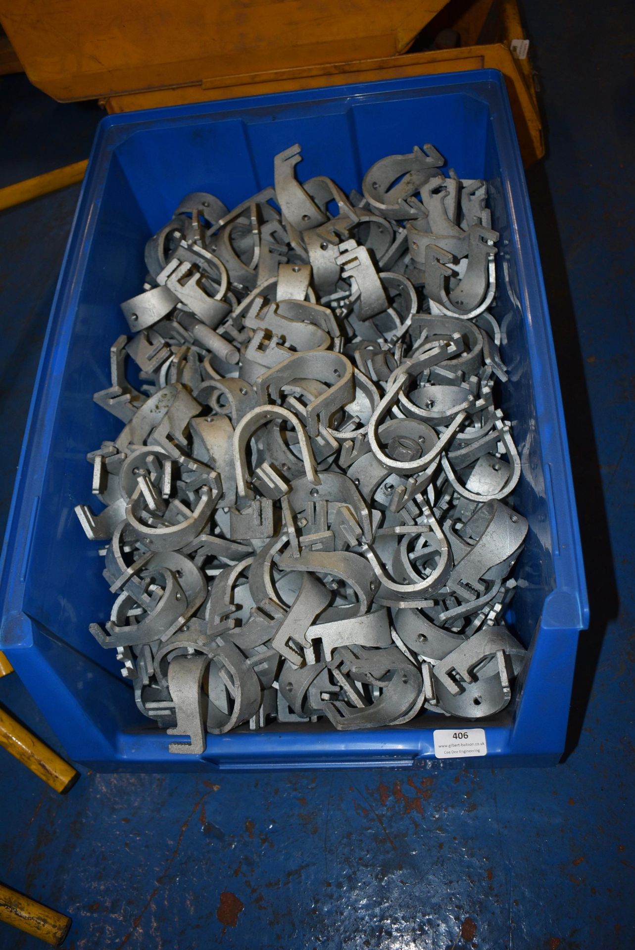 *Blue Tub of Pipe Clamps