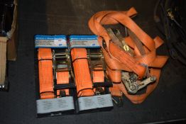 *Two New 5m x 38mm Ratchet Straps 2-ton/1000kg plus One Used