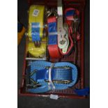 *Five New Ratchet Straps - Two Blue, Two Red & 1 Heavy Duty