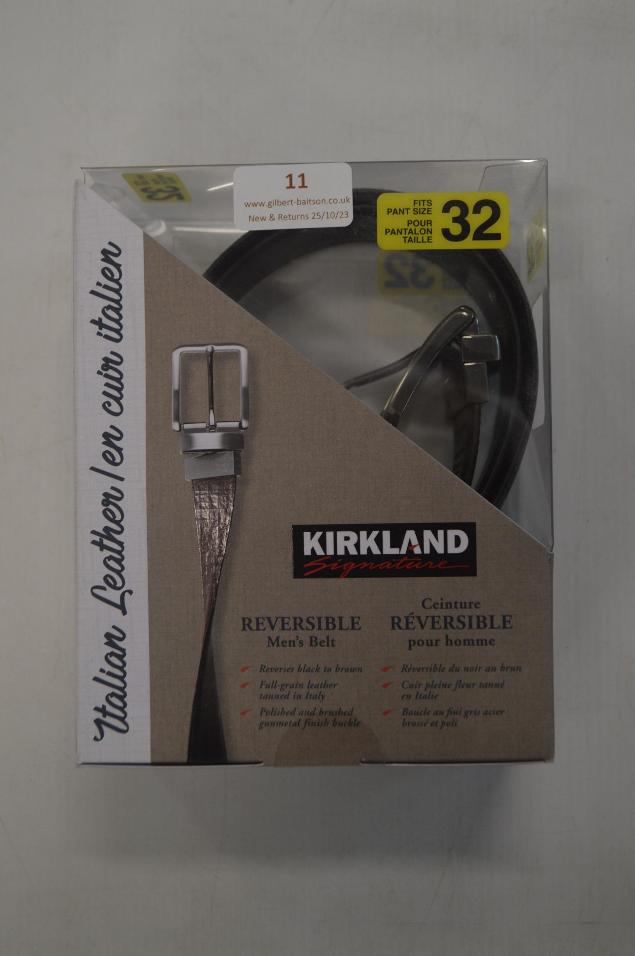 *Kirkland Men's Reversible Leather Belt Size: 32