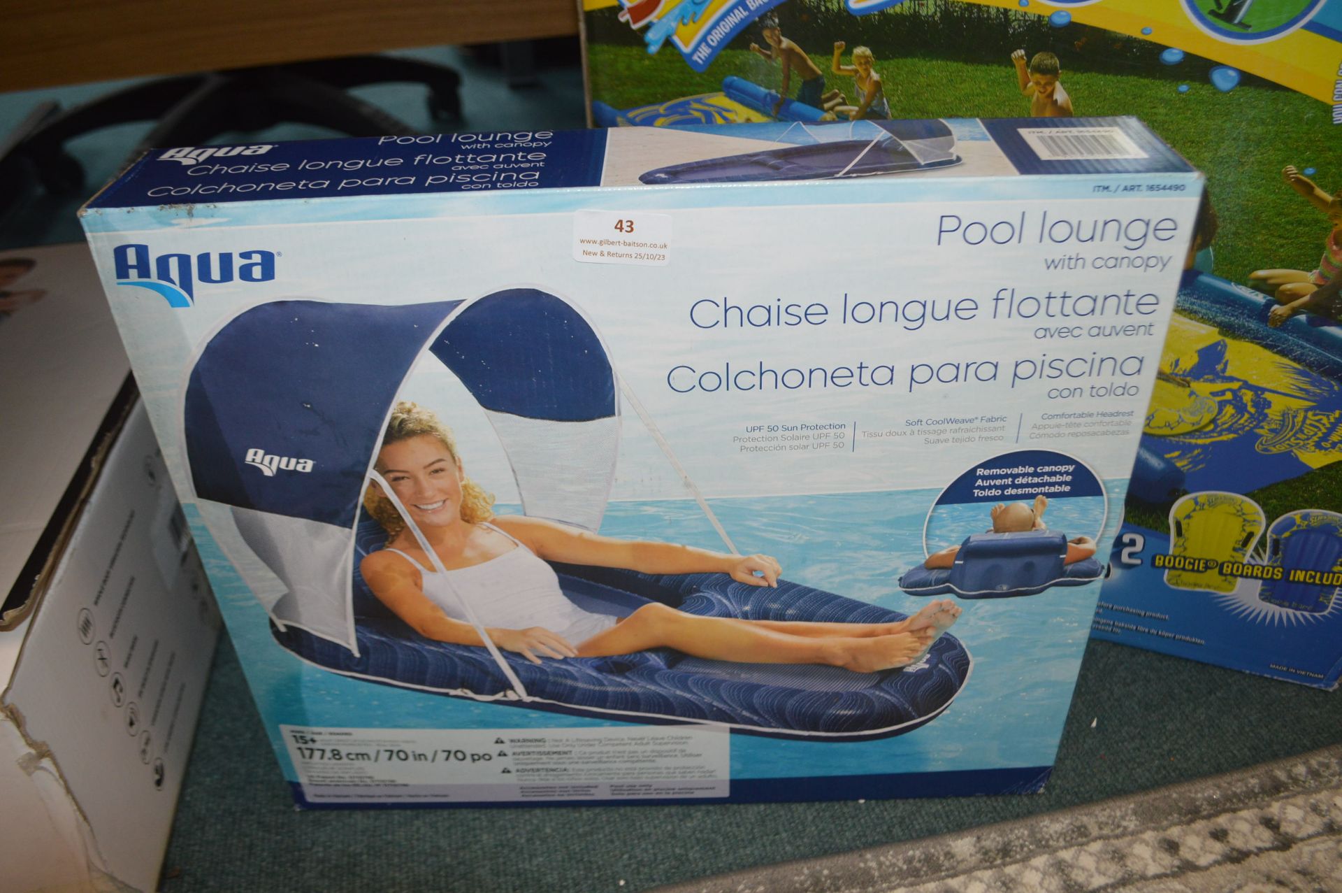 *Aqua Pool Lounger with Canopy