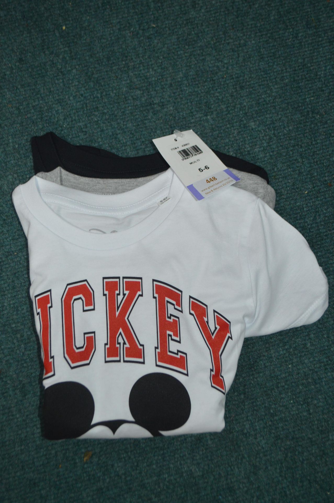 Three Disney Mickey Mouse Kid's T-Shirts Size: 5-6