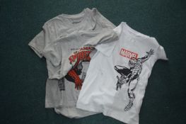 Three Marvel Kid's T-Shirts Size: 7-8 years