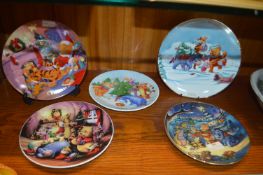 Five Disney Christmas Plates