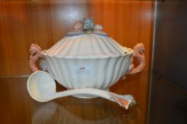Fitz & Floyd Seahorse and Shell Tureen with Ladle