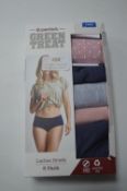 *Green Treat Super Soft Ladies Briefs 5pk Size: L