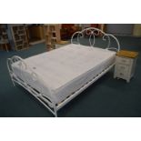 White Metal Framed King Size Bed with Bensons Sore