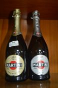 Two Martini 75cl Prosecco and Asti