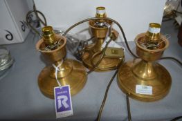 *Three Rochamp Brass Table Lamp Bases (each missin